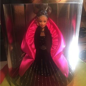 Barbie Doll in Elegant Black and Pink Gown